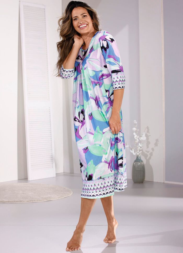 Laurina nachthemd met geweldige randprint 