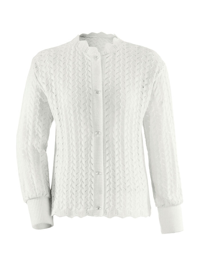 Bedjas, lange mouwen en doorknoopsluiting NATUURWIT