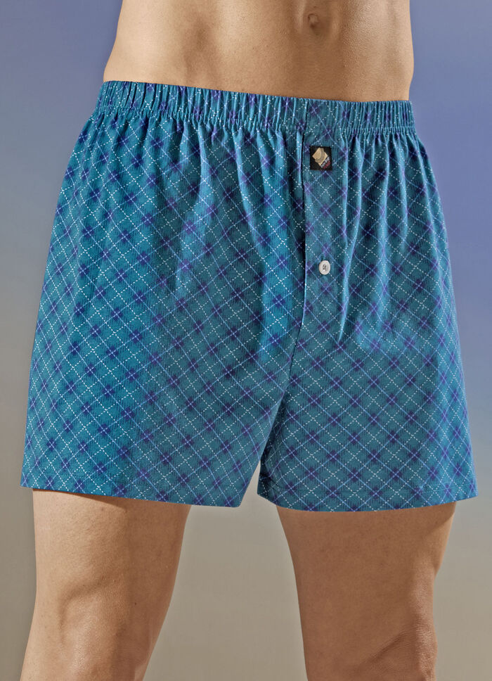 Pak van vier boxershorts met ruitjesmotief 