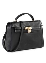 Laurina tas van volledig rundnappaleer ZWART