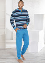 Pyjama met knoopsluiting en boord 