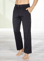 Slaap- en vrijetijdsbroek met ritssluiting ZWART