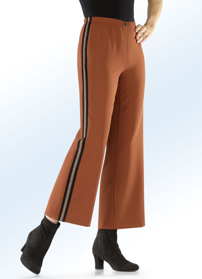 Broek in trendy verkorte lengte TERRACOTTA