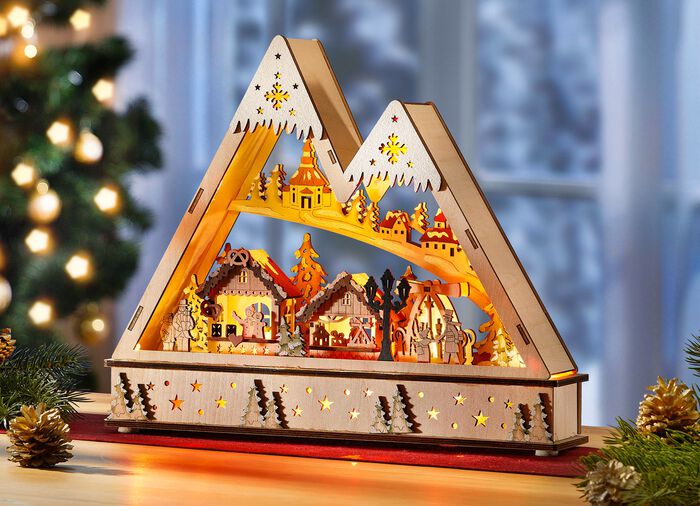 Houten boog van lichten 