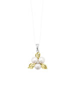 Bloeiende schoonheid: hanger met schelpparels en synthetische zirkonia 