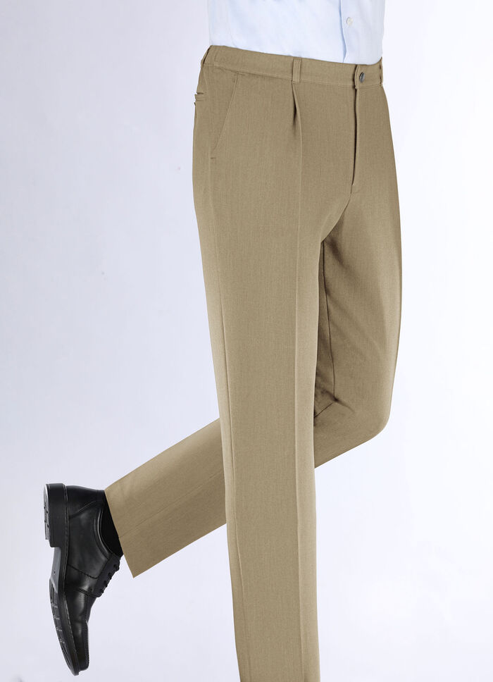"Klaus Models" broek met plooien in 3 kleuren ZAND GEMÊLEERD