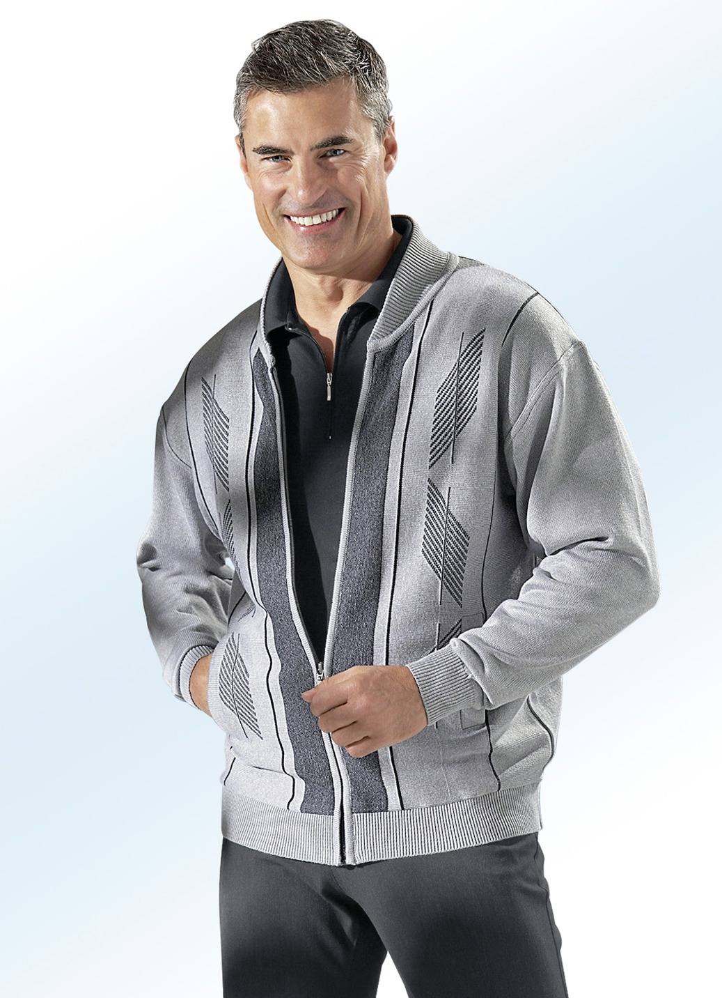 Celtic Tweed Shackleton-jack met antraciet gebreide kabelmouw online Celtic Tweed Shackleton-jack met antraciet gebreide kabelmouw online