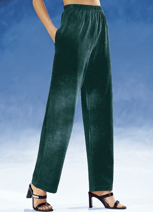 Dames - Broek met comfortabele elastische tailleband, in Größe 018 bis 060, in Farbe NACHTGROEN Ansicht 1