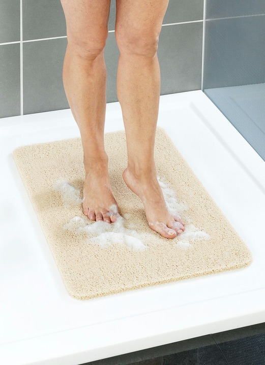 Massage - Wellness-deurmat: Was uw voeten – zonder te bukken, in Farbe BEIGE, in Ausführung Afmetingen: ca. 40x60 cm. Ansicht 1