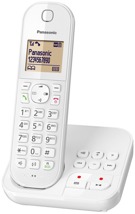 Telefoon - Panasonic groottoetstelefoon met antwoordapparaat, in Farbe WIT, in Ausführung Telefoon met grote toetsen met antwoordapparaat Ansicht 1